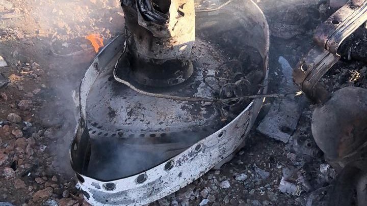 Неизвестный летательный аппарат рухнул в поле на Ставрополье