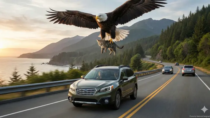 В США орлан сбросил кота на машину и пробил им лобовое стекло