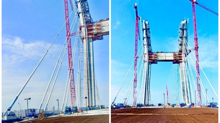 В Новосибирске на строительстве четвёртого моста натянули 25 вантовых пар