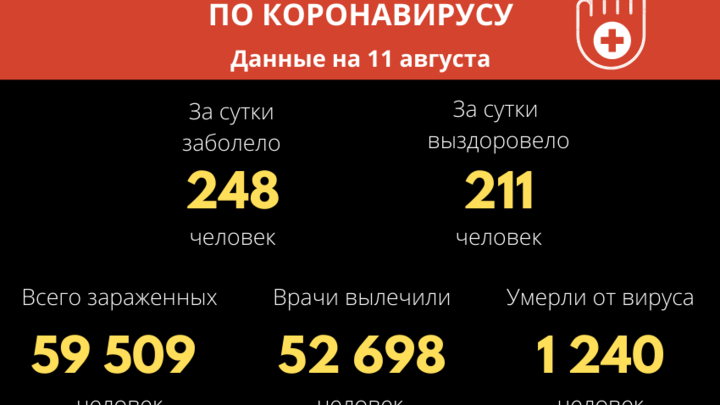 У 248 забайкальцев за сутки выявили COVID-19, шестеро скончались