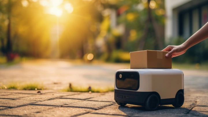 Ему-то что – он машина: Робот-доставщик в Москве преградил дорогу правительственному лимузину