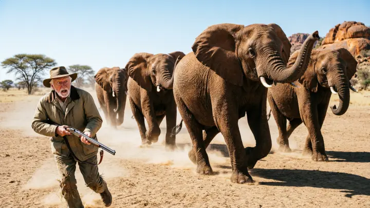 Месть 5 слонов охотнику-миллионеру: Устроили засаду и затоптали на сафари в Африке