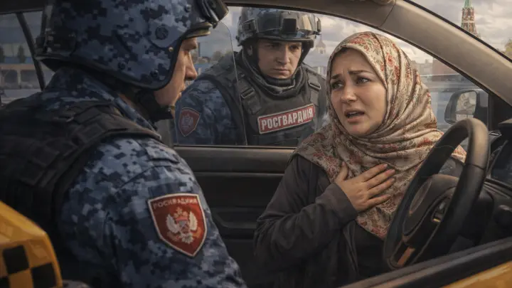 Скандал в Москве: узбекская таксистка назвала росгвардейцев «нечистью» и поспешила извиниться