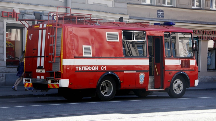 В Петербурге вспыхнул пассажирский автобус на Планерной улице