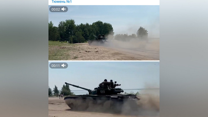 Танк выехал на пляж и распугал отдыхающих неизвестным газом под Тюменью