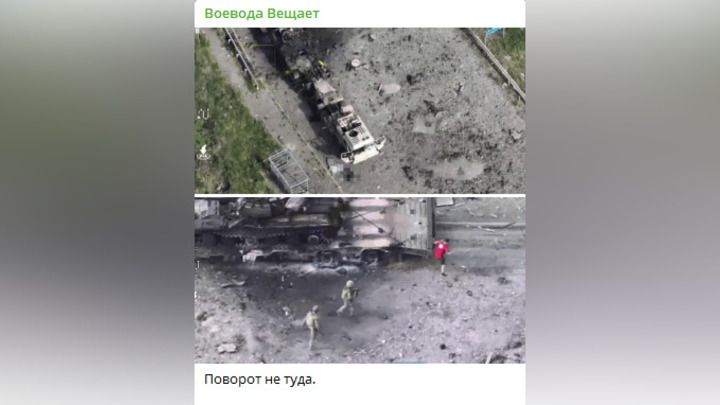 Тягач ВСУ по ошибке привез танк Т-64 на позиции русских войск возле Очеретино