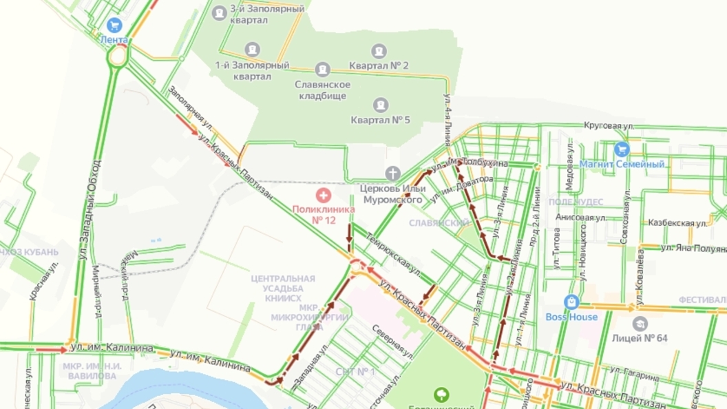 План славянского кладбища город краснодар