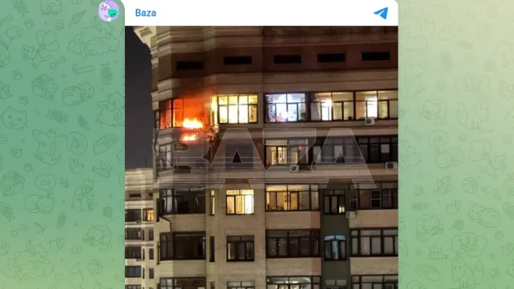 Пожар начался после атаки БПЛА в многоэтажке в Раменском