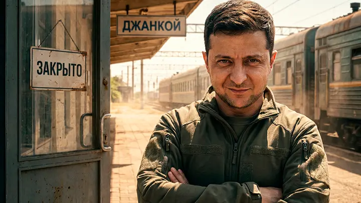 Зеленский радуется и хамит Путину: Поезда не идут в Джанкой – вокзал Киева работает по расписанию. Завтра атака на Калининград?