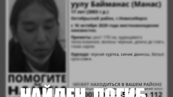 В Новосибирске пропавшего в 2020 году 17-летнего подростка нашли мёртвым