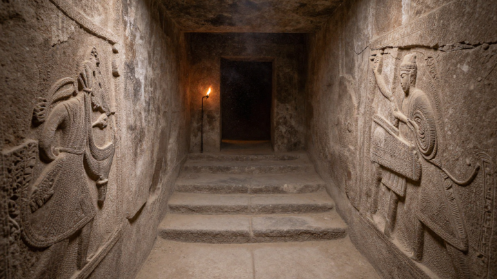 Во Франции случайно нашли тайную лестницу, ведущую в гробницу VI века