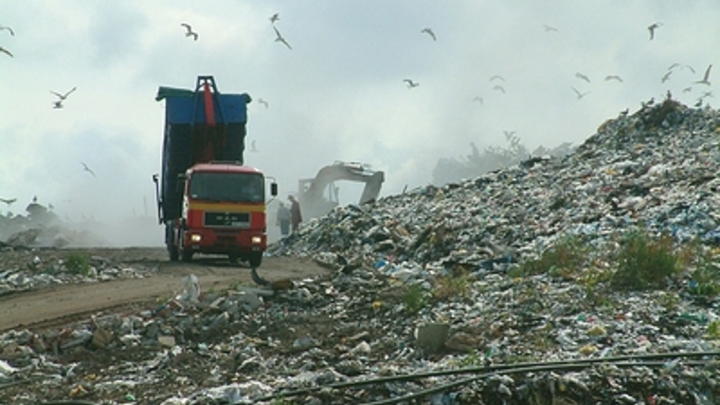 Новосибирцы сняли на видео очередной пожар на мусорном полигоне Левобережный
