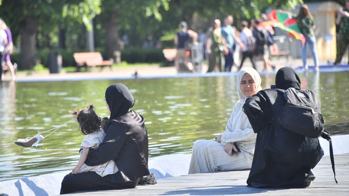 Мигрант оттаскал жену при ребёнке на детской площадке в Подмосковье. Сбежал, едва увидев полицию