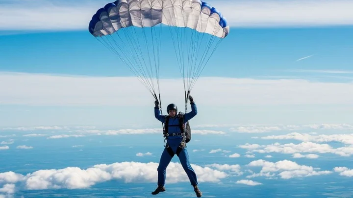 Появилось видео спускающегося на парашюте лётчика сбитого самолёта в Иране