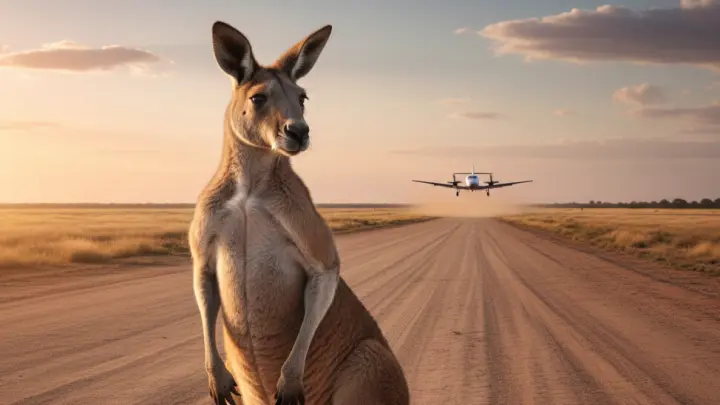 В Австралии самолёт при посадке столкнулся с кенгуру