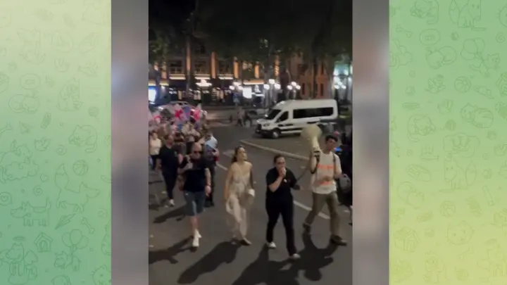 В Тбилиси прошло шествие в защиту напавшего на русскую девушку местного жителя