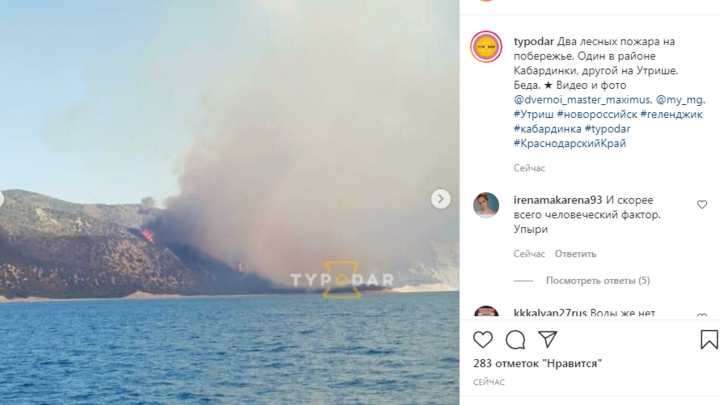 Под Анапой и Новороссийском горит лесная подстилка