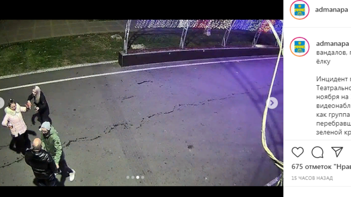 Отломали несколько веток и погнули каркас: В Анапе разыскивают вандалов, повредивших городскую елку