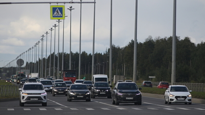 В Санкт-Петербурге на КАД загорелось авто с женщиной и ребёнком внутри