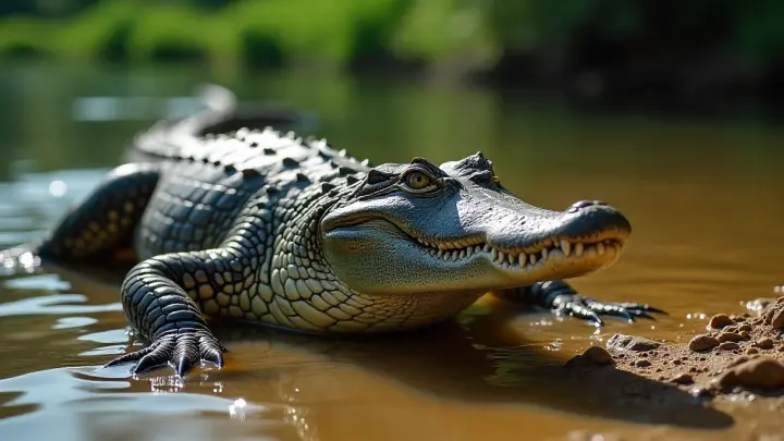 В Индонезии полицейские вызволили женщину из челюстей крокодила