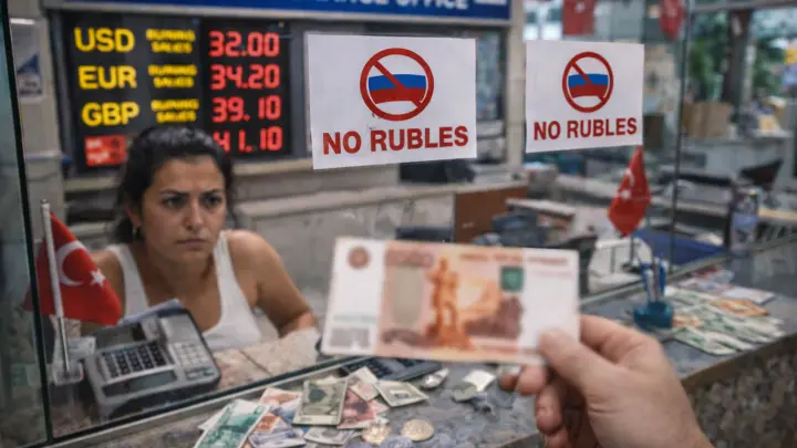 В Анталье обменники перестали принимать рубли из-за проблем с реализацией