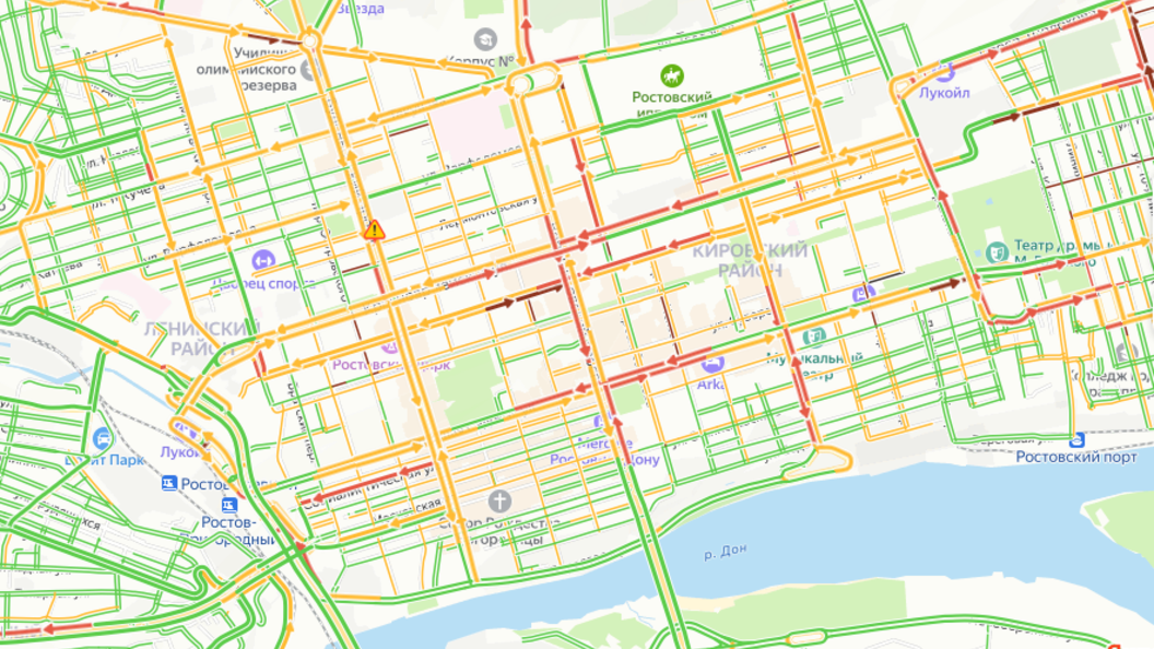 Карта пробок в ростове на дону сейчас