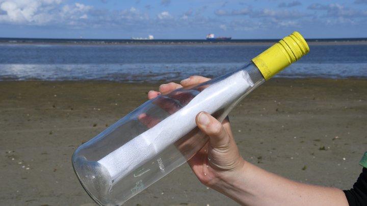 Жители Новосибирска выудили в Обском море бутылку с запиской