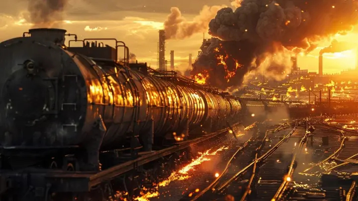 В Белгородчине огненный дождь. Атакована нефтебаза: Гладков сообщил о повреждении резервуаров. Привлечены пожарные поезда
