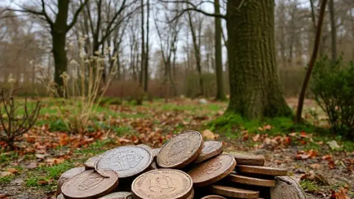 Британцы обнаружили клад со старинными монетами в саду и продали его на аукционе