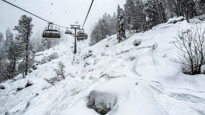 В горах Сочи 11 июля выпал снег