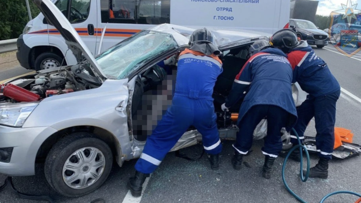 На трассе М-10 под Санкт-Петербургом в автобус с пассажирами врезалась легковушка