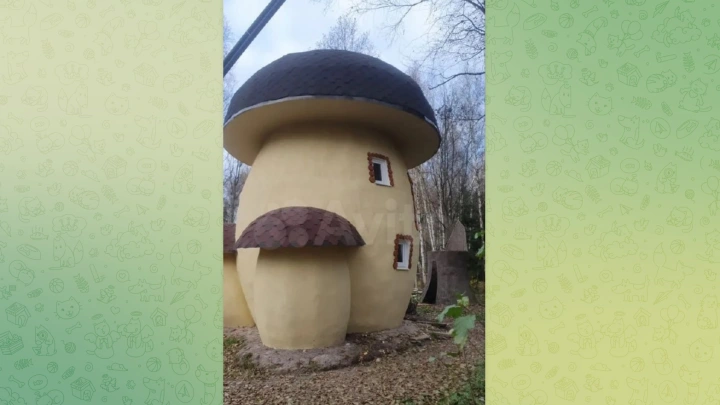 В Подмосковье продают трёхэтажный дом-гриб с баней за 20,5 миллиона рублей