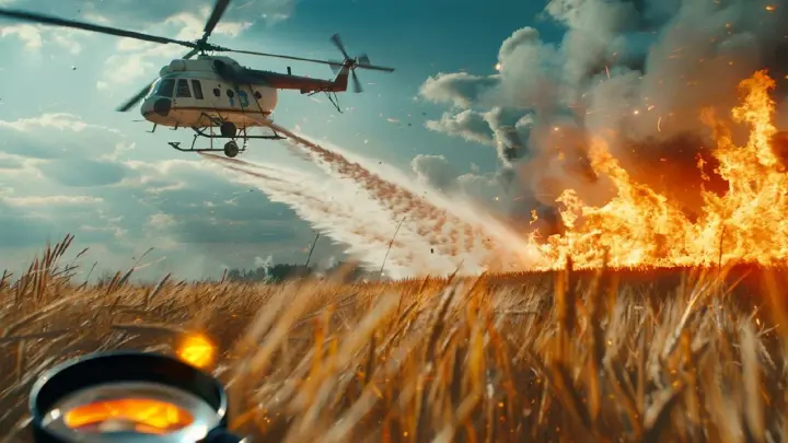 Крупный пожар в Анапе: огнем охвачено 7,3 гектара леса, привлечён Ми-8