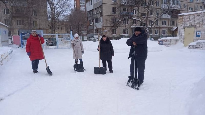 В Самарской области бюджетников вывели на улицы чистить снег