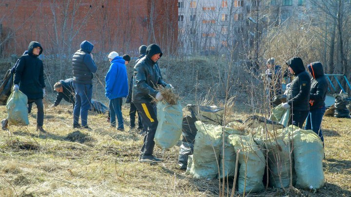 Мусор после общегородского субботника не могут вывезти в Новосибирске