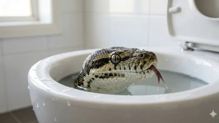Смотрите куда садитесь: ковровый питон залез в унитаз в нацпарке Австралии