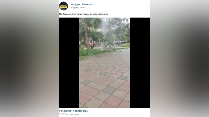 Фонтан в кустах обнаружили жители города Кемерово