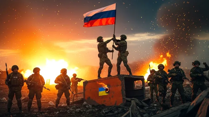 Русская армия подняла флаг России в освобожденном Красноармейске — кадры