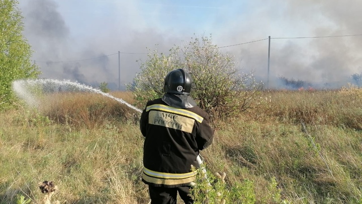 В Кургане возле шоссе Тюнина пожар уничтожил два гектара