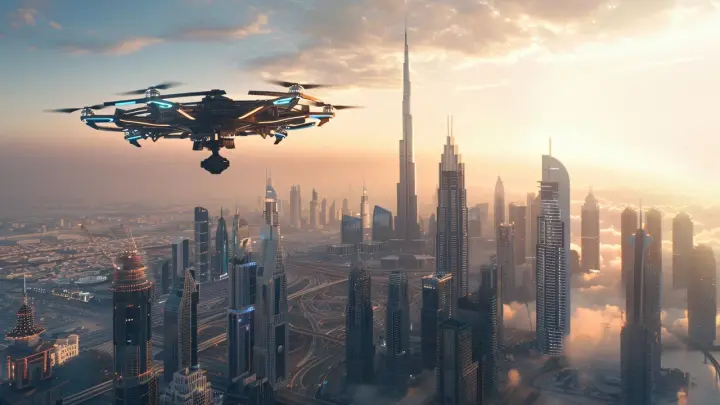 Кадры удара беспилотника возле Бурдж-Халифа в Дубае