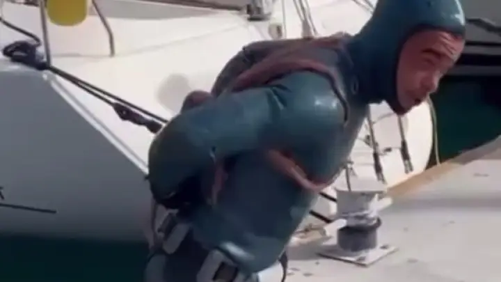 В Турции на водолаза напал осьминог, его сняли на видео