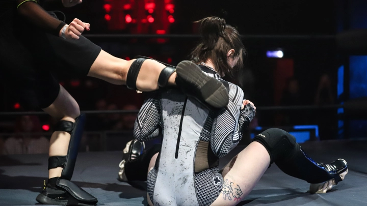 Прямой эфир боя экстренно прервали из-за пикантного инцидента с костюмом рестлерши