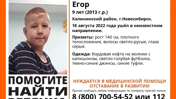 Полиция подключилась к поискам сбежавшего из больницы в Новосибирске мальчика