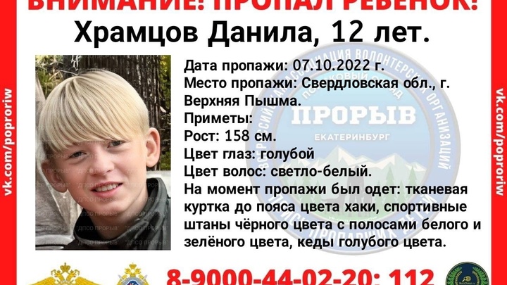 В Верхней Пышме под Екатеринбургом разыскивают мальчика