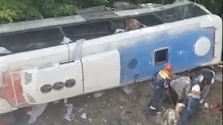 Отказали тормоза: На Кубани перевернулся туристический автобус с 22 пассажирами