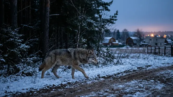 Волки стали вплотную подходить к домам в Подмосковье