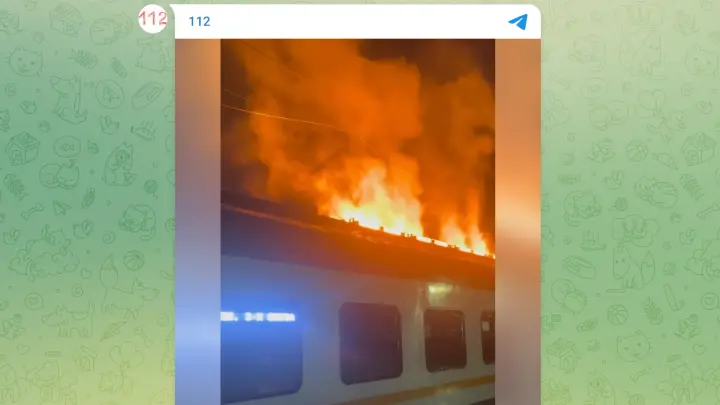 В Электрогорске электричка загорелась перед отправлением в Москву