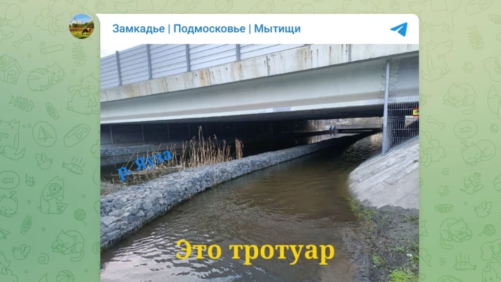 Подземный переход затопило в Мытищах из-за незаконно построенного моста