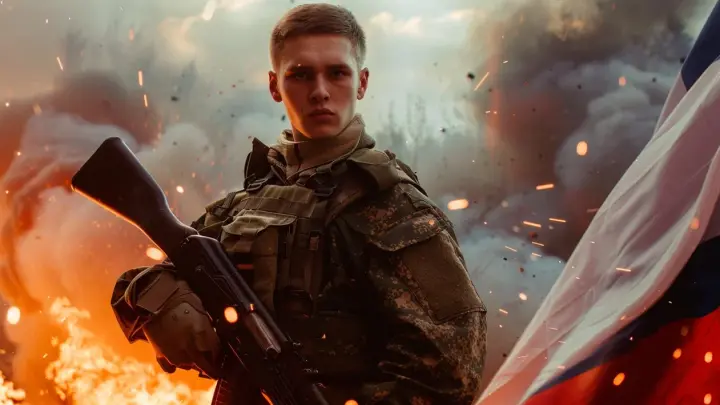 Русские бойцы развернули Имперский флаг в центре Суджи