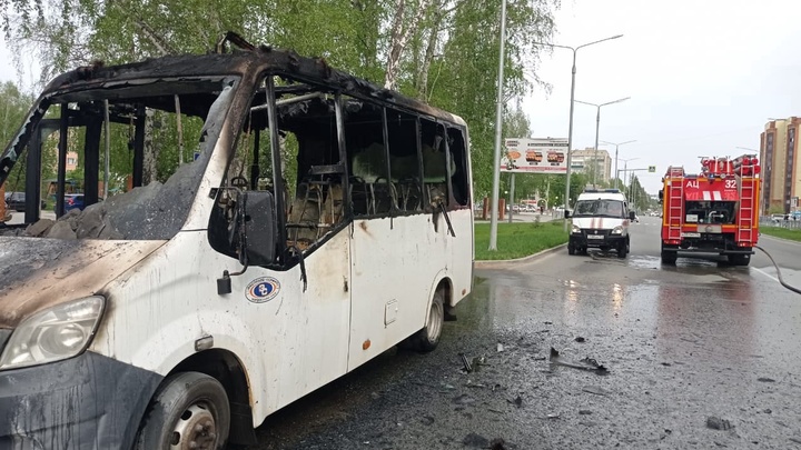 В Бердске на ходу загорелось маршрутное такси с пассажирами